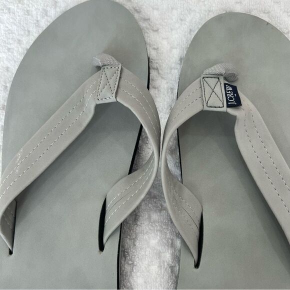 NWOT . J. Crew Gray Flip Flops Sandals Men's - Picture 5 of 6